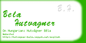 bela hutvagner business card
